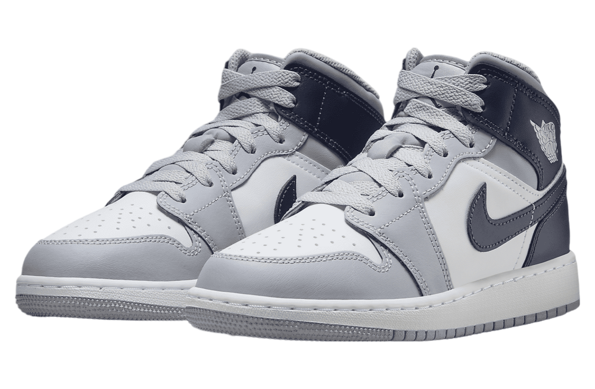 Air Jordan 1 Mid GS White / Wolf Grey / Midnight Navy - Image 5