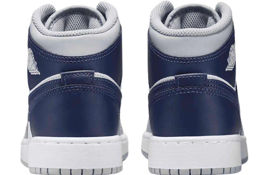 Air Jordan 1 Mid GS White / Wolf Grey / Midnight Navy - Image 6