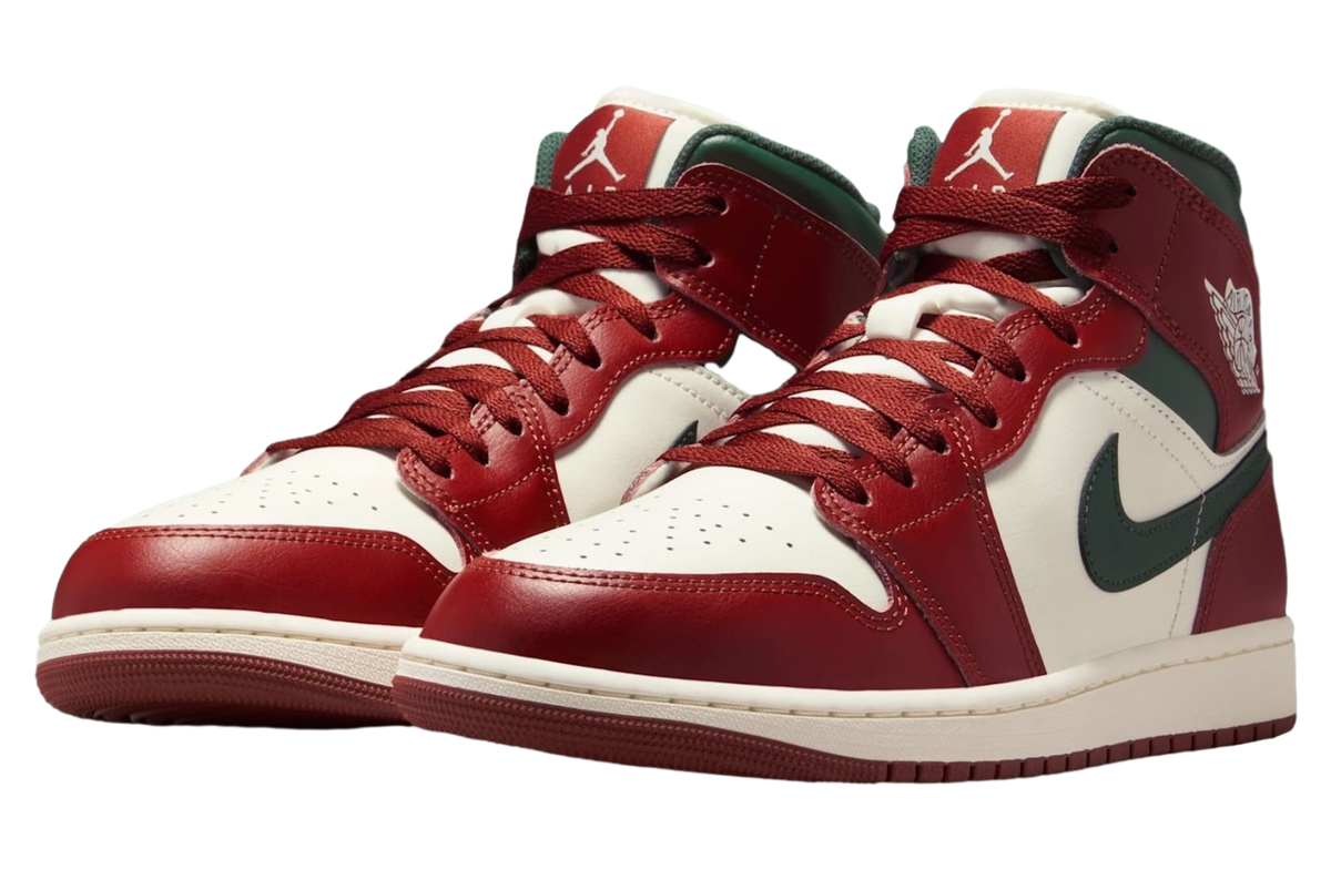 Air Jordan 1 Mid Red Stone / Midnight Green - Image 3