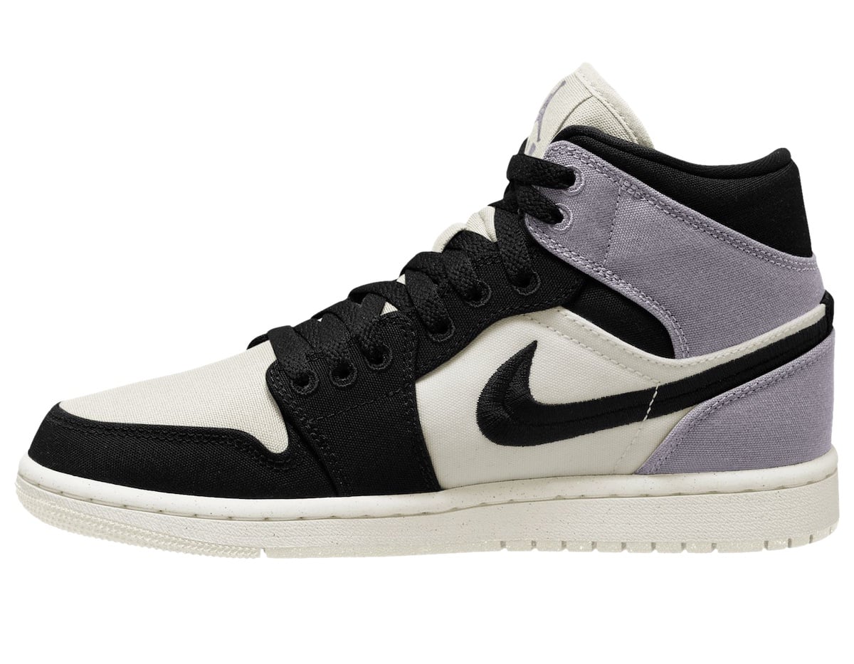 Air Jordan 1 Mid SE Canvas Sail Black - Image 2