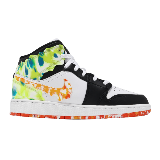 Air Jordan 1 Mid SE GS Black / White ? Team Orange - Image 2