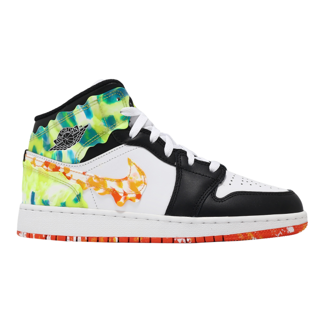 Air Jordan 1 Mid SE GS Black / White ? Team Orange - Image 5