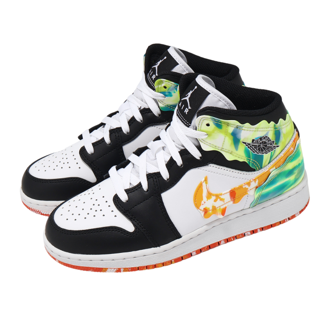 Air Jordan 1 Mid SE GS Black / White ? Team Orange - Image 8