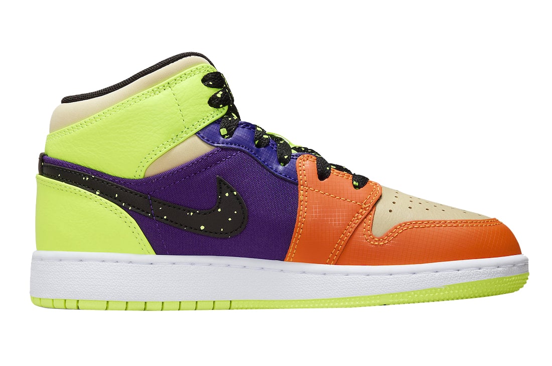 Air Jordan 1 Mid SE GS Volt Vivid Orange - Image 3