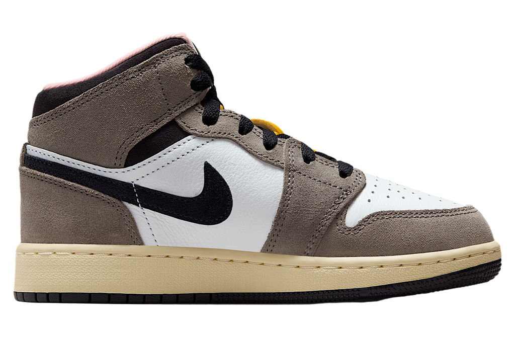 Air Jordan 1 Mid SE GS White / Cave Stone - Image 3