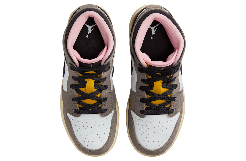 Air Jordan 1 Mid SE GS White / Cave Stone - Image 4