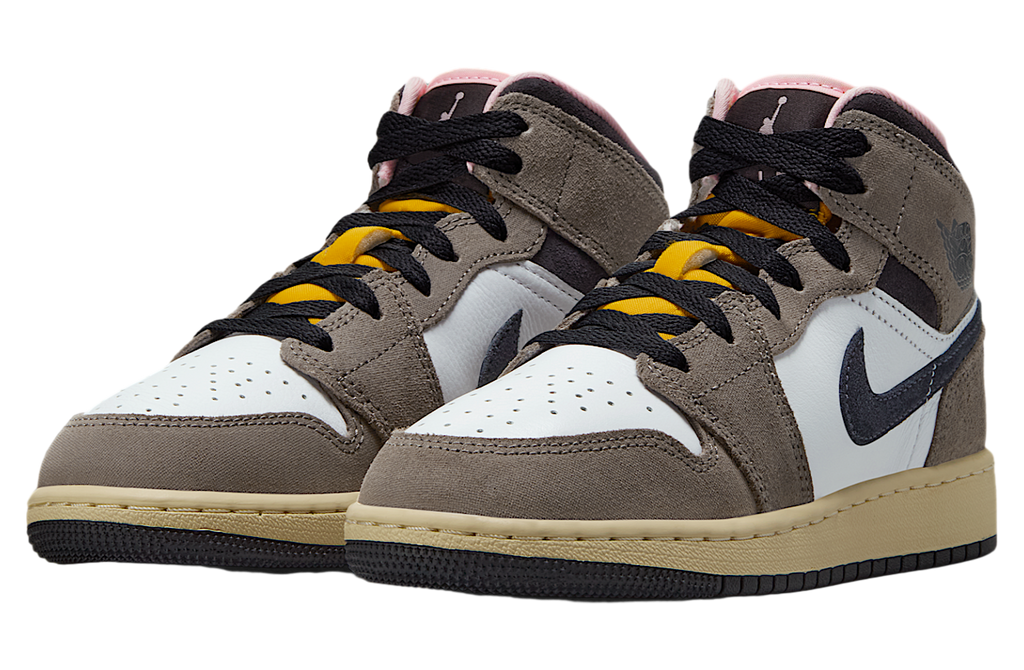 Air Jordan 1 Mid SE GS White / Cave Stone - Image 5