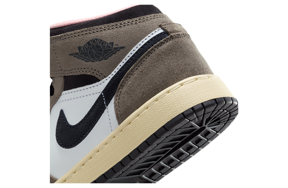 Air Jordan 1 Mid SE GS White / Cave Stone - Image 8