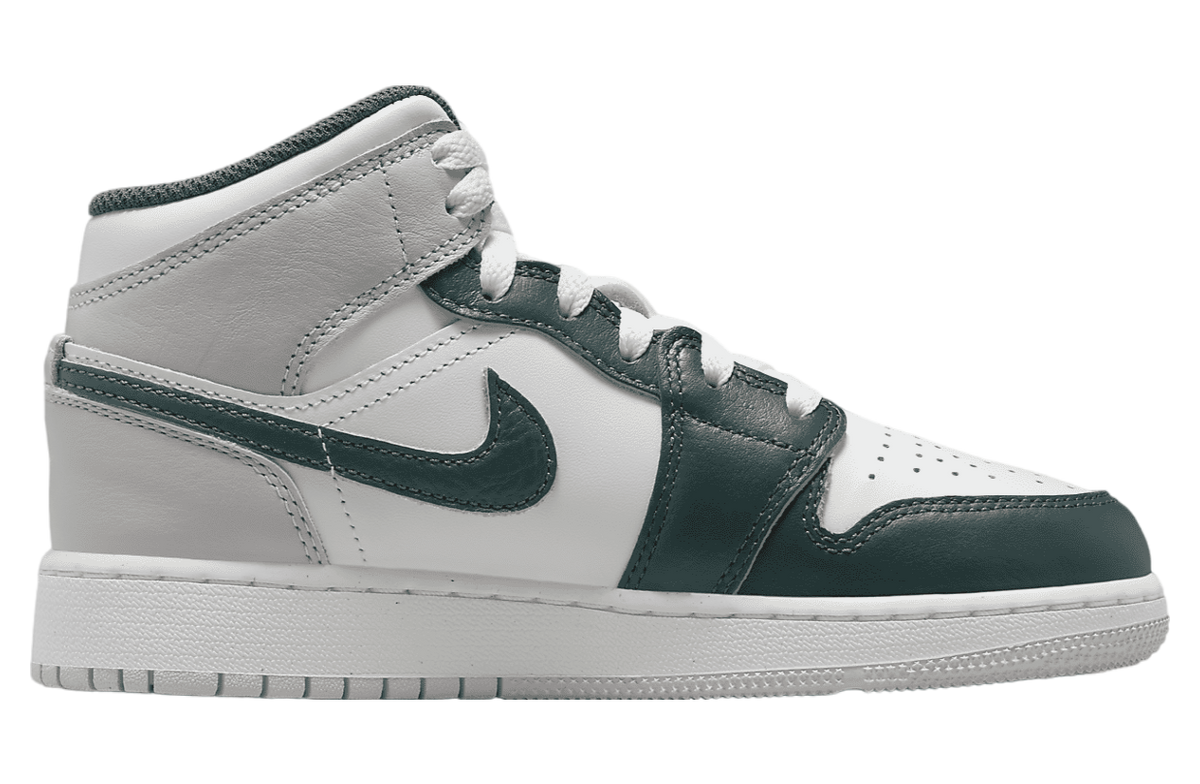 Air Jordan 1 Mid SE GS White / Grey / Oxidized Green - Image 3