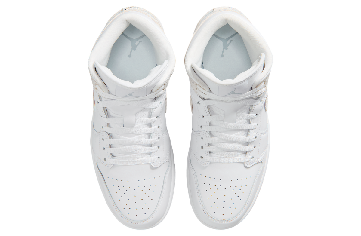 Air Jordan 1 Mid SE White / Field Silver - Image 4