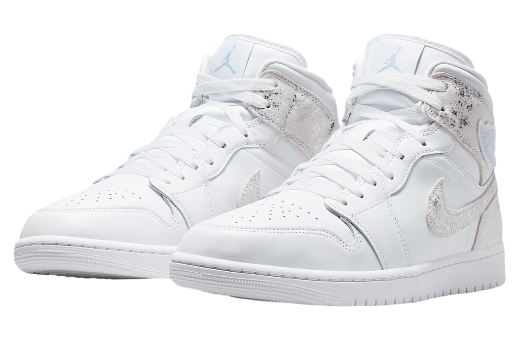 Air Jordan 1 Mid SE White / Field Silver - Image 5