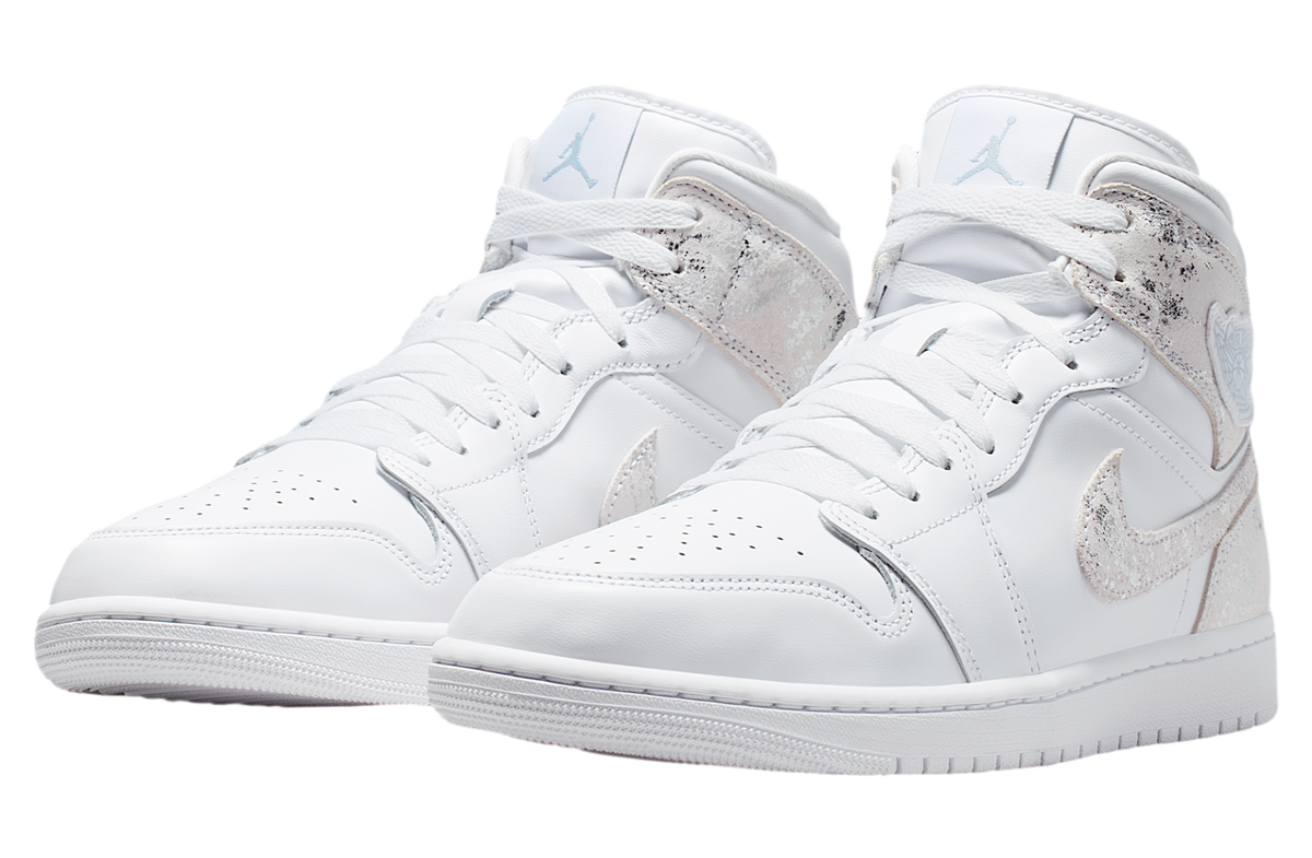 Air Jordan 1 Mid SE White / Field Silver - Image 5