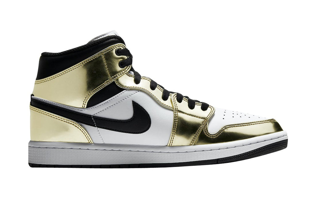 Air Jordan 1 Mid SE White Metallic Gold - Image 3