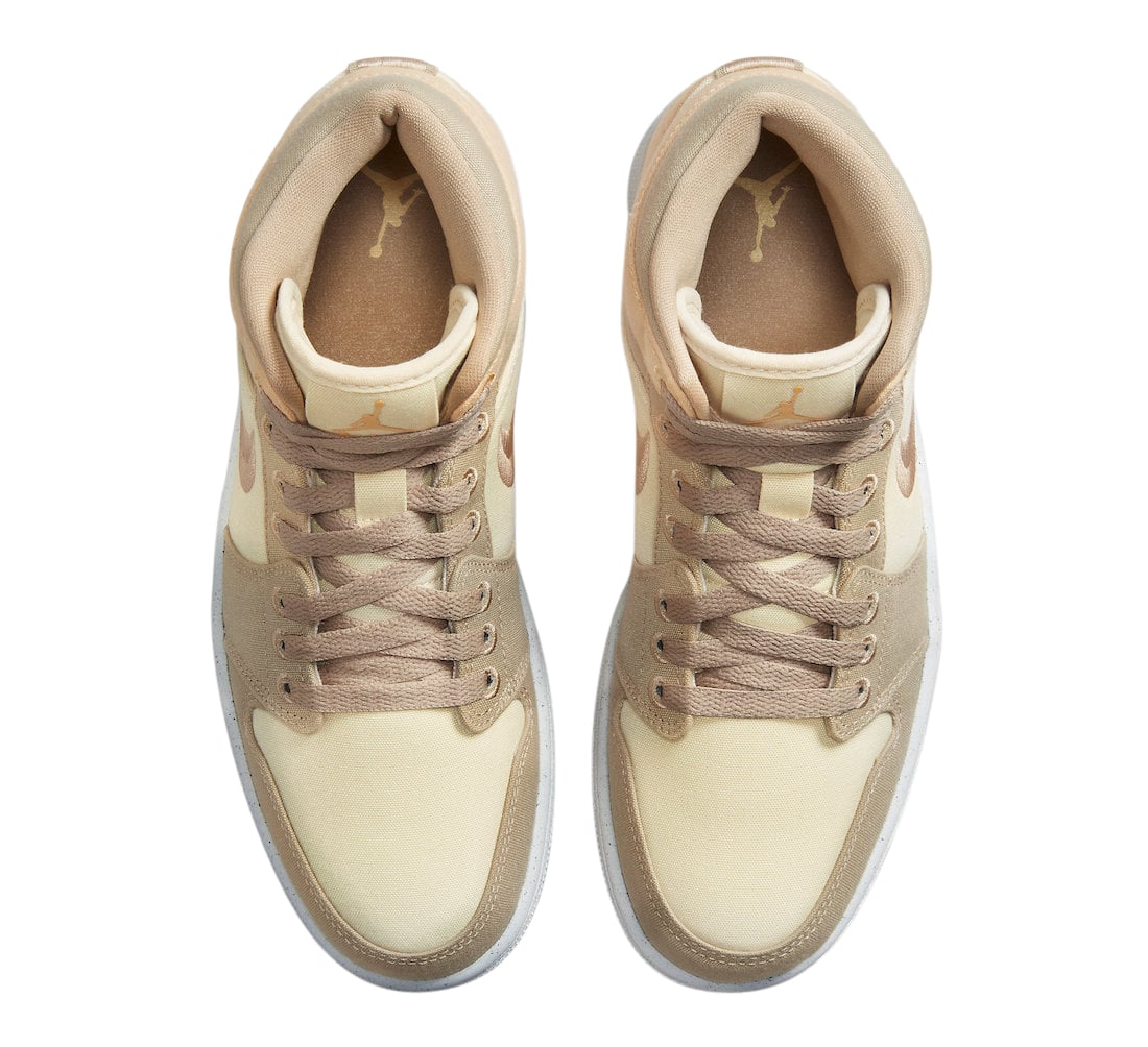 Air Jordan 1 Mid SE WMNS Canvas Khaki - Image 4
