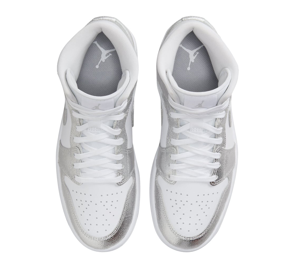 Air Jordan 1 Mid SE WMNS Metallic Silver - Image 4