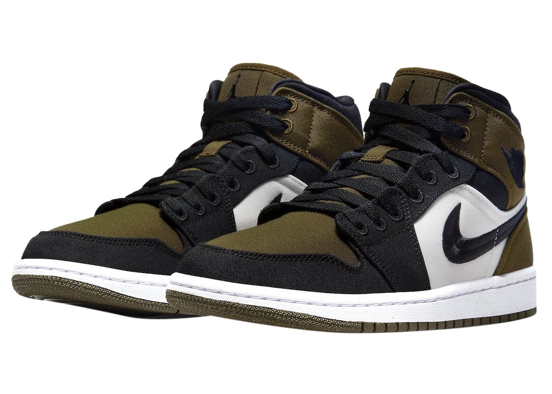 Air Jordan 1 Mid SE WMNS Olive Toe - Image 2