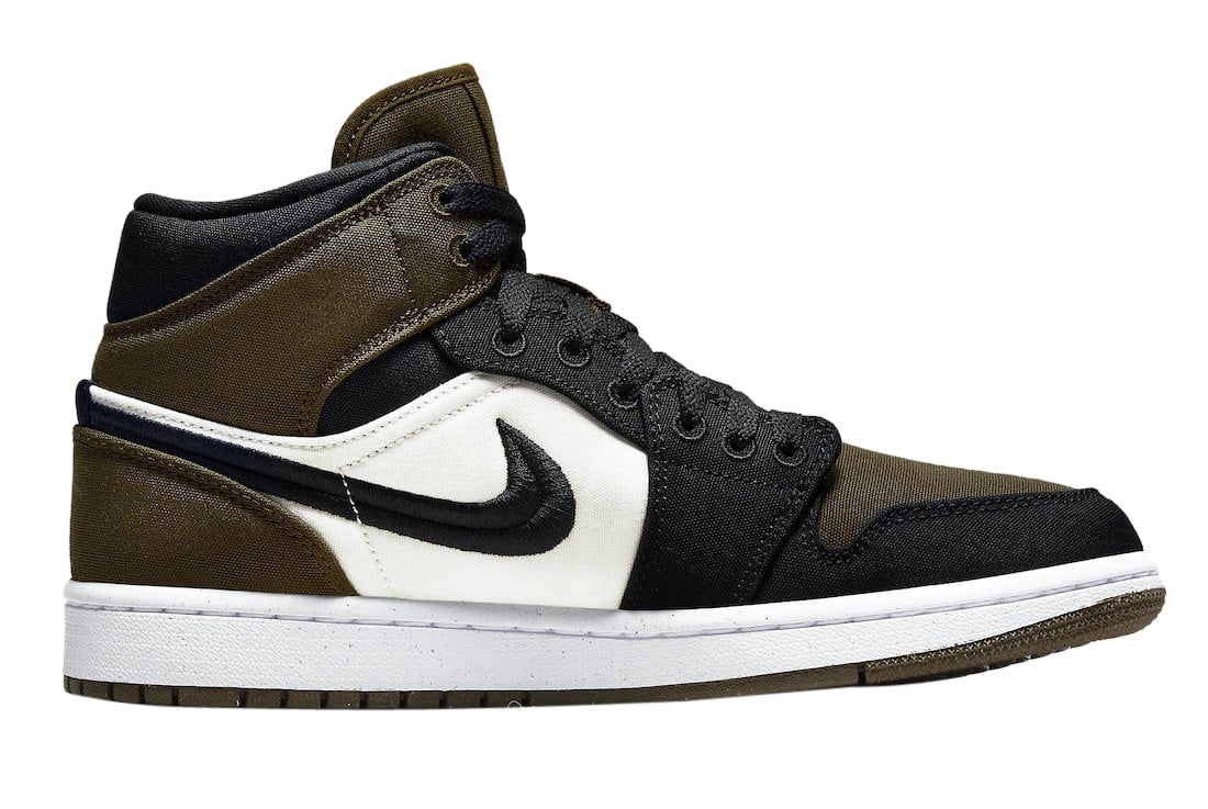 Air Jordan 1 Mid SE WMNS Olive Toe - Image 3