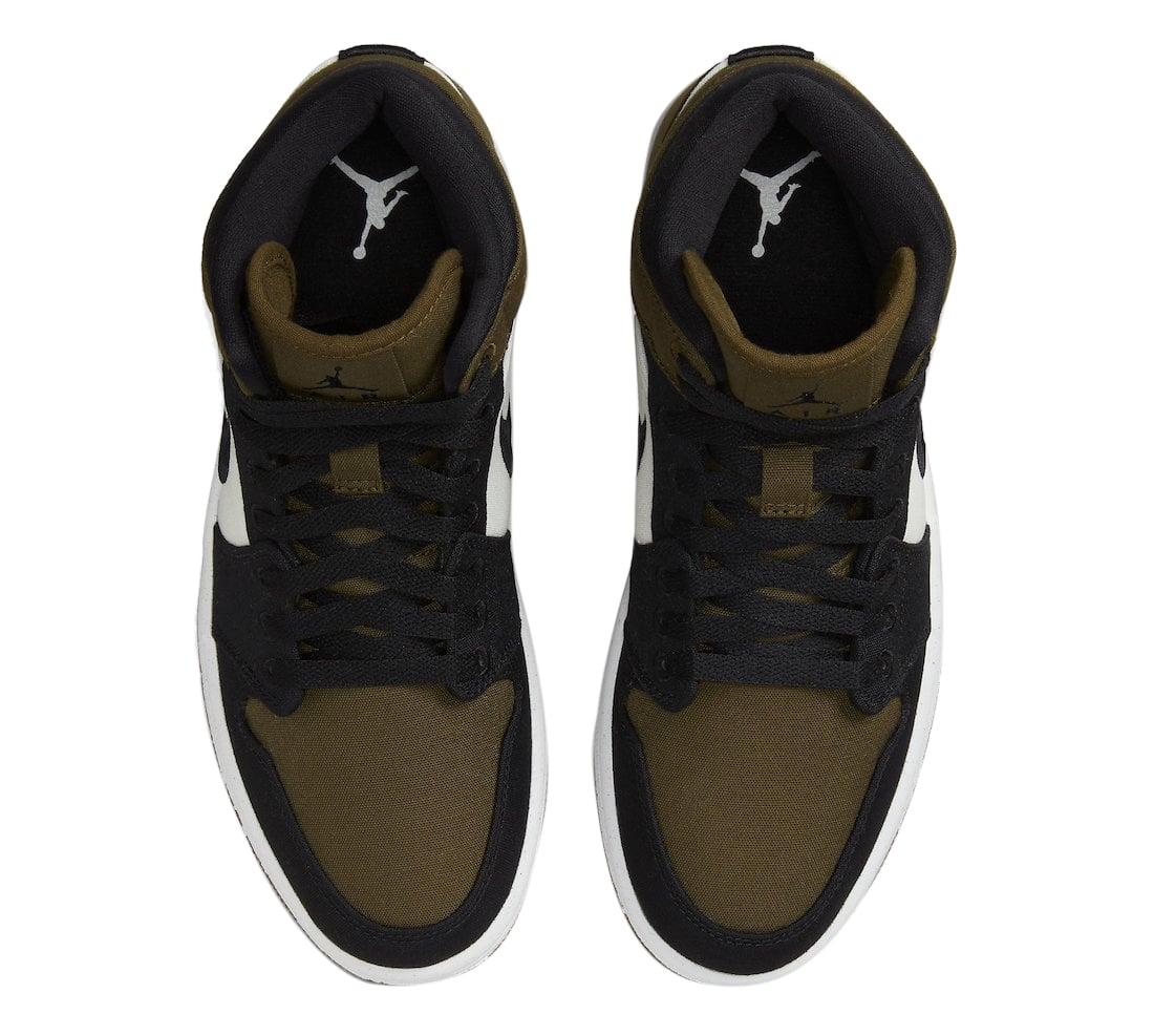 Air Jordan 1 Mid SE WMNS Olive Toe - Image 4