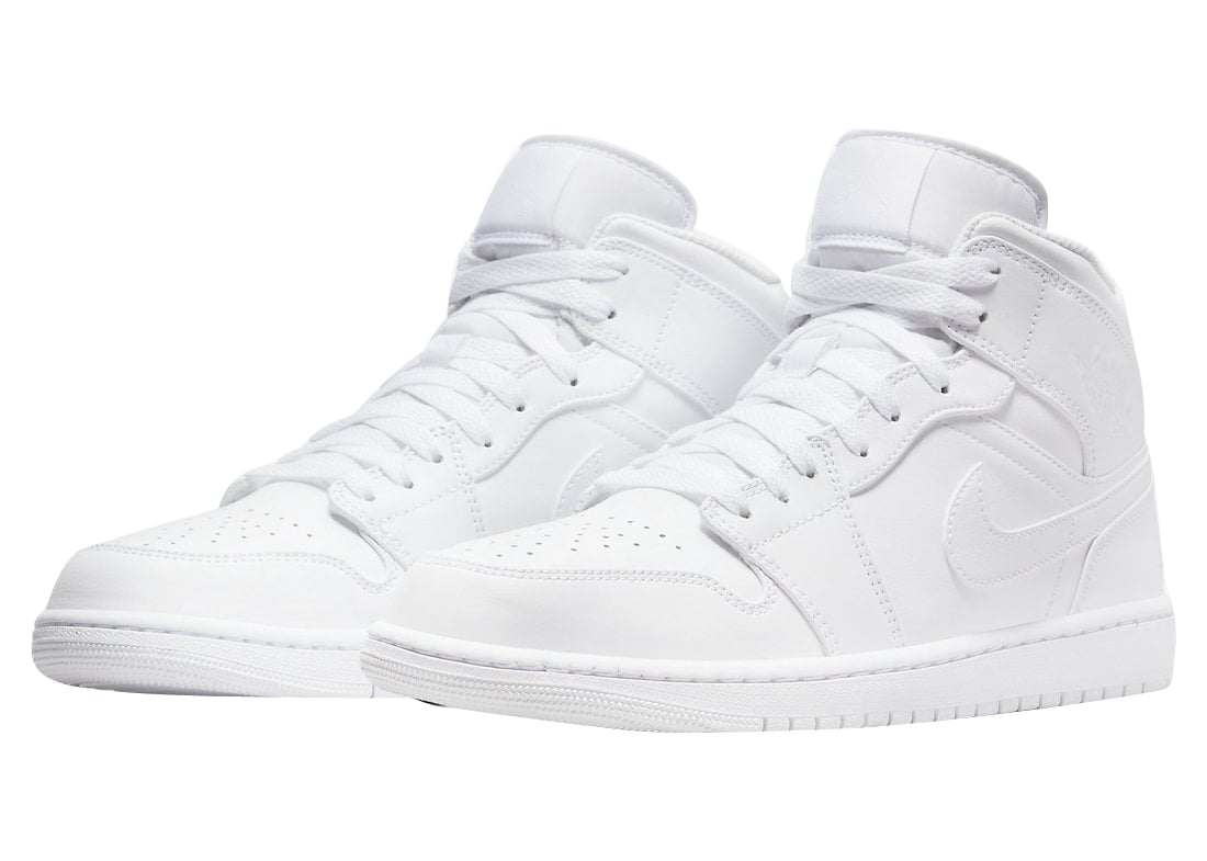 Air Jordan 1 Mid Triple White - Image 2