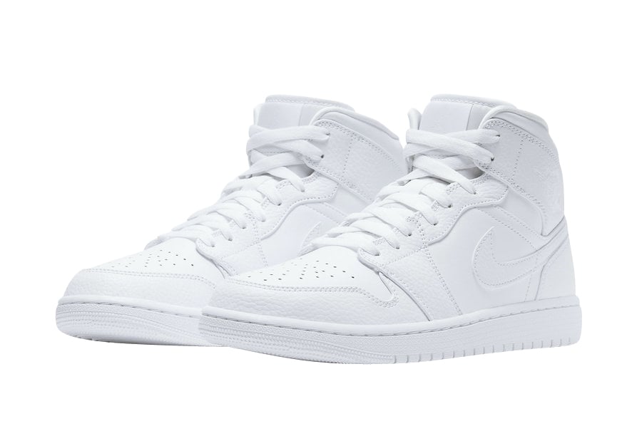 Air Jordan 1 Mid Triple White 2020 - Image 2
