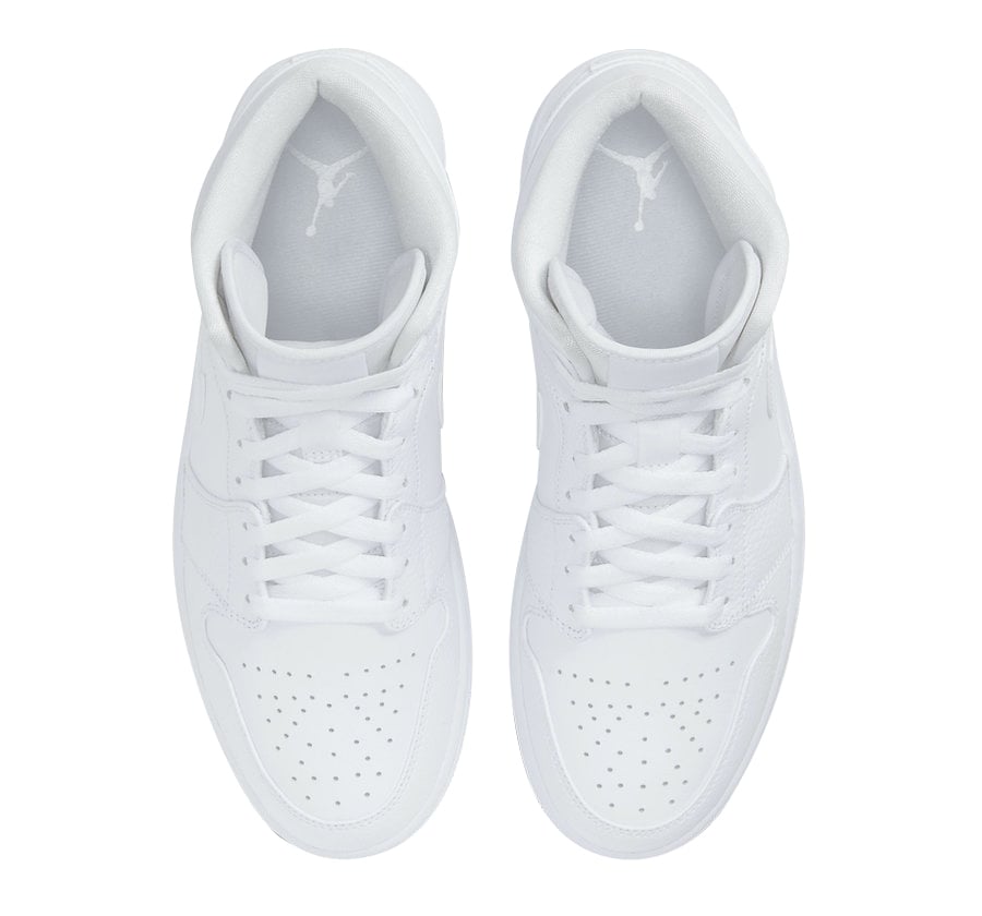 Air Jordan 1 Mid Triple White 2020 - Image 4
