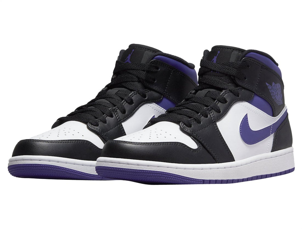 Air Jordan 1 Mid White Black Purple - Image 2