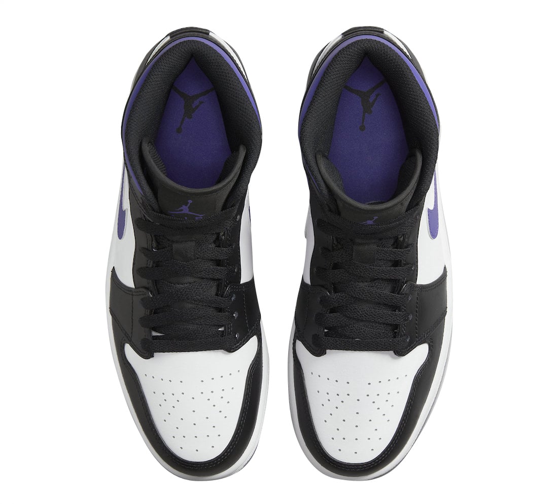 Air Jordan 1 Mid White Black Purple - Image 3