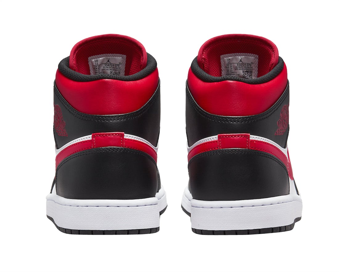 Air Jordan 1 Mid White Black Red - Image 5