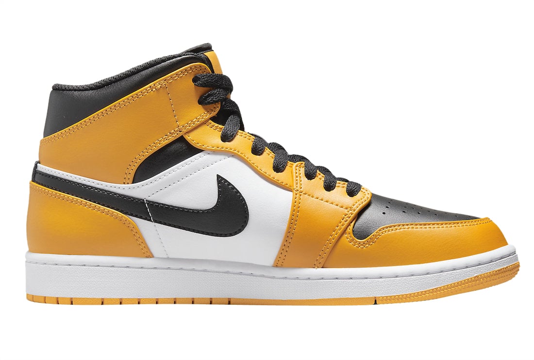 Air Jordan 1 Mid White Black Yellow - Image 3