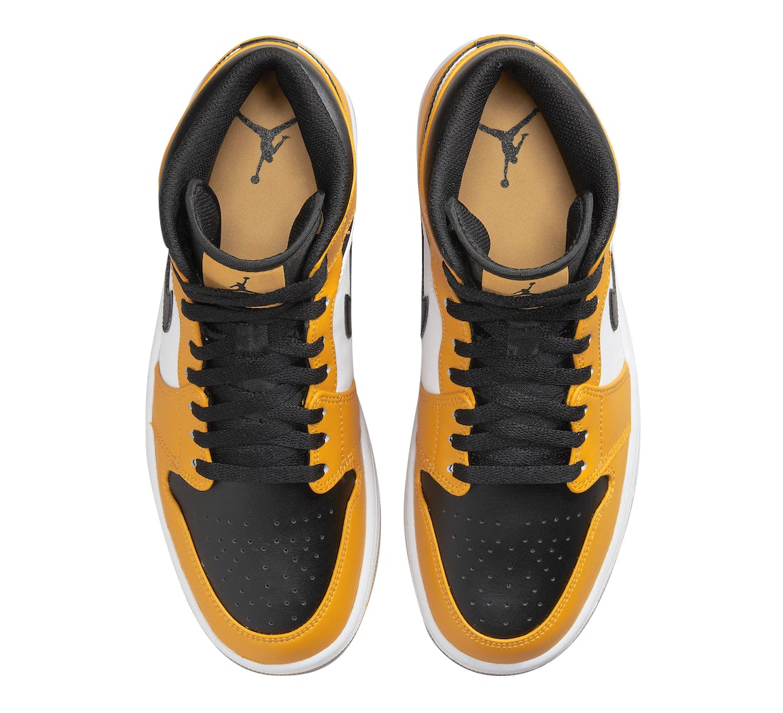 Air Jordan 1 Mid White Black Yellow - Image 4