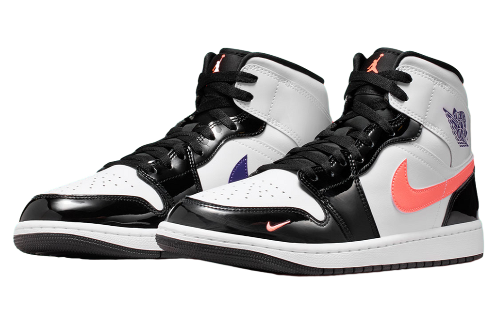 Air Jordan 1 Mid White / Court Purple / Bright Mango - Image 2