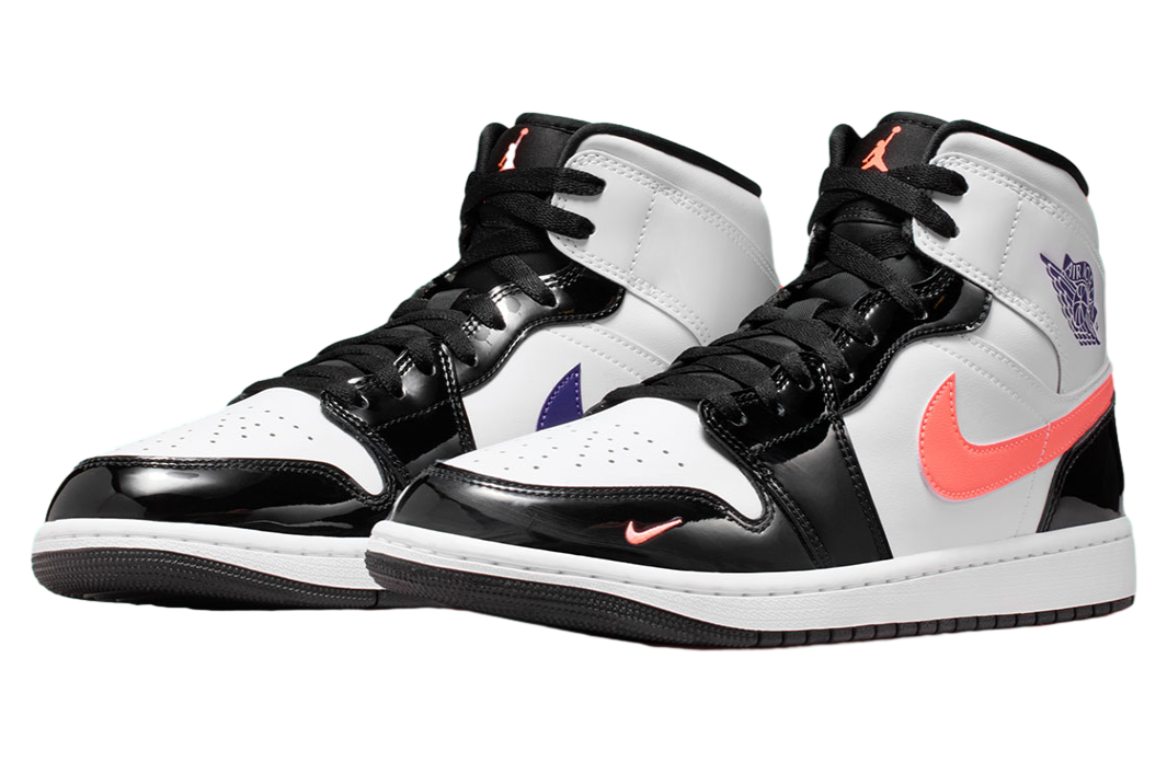 Air Jordan 1 Mid White / Court Purple / Bright Mango - Image 2