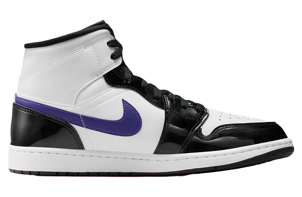 Air Jordan 1 Mid White / Court Purple / Bright Mango - Image 4