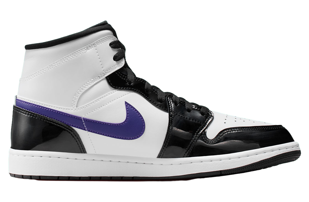 Air Jordan 1 Mid White / Court Purple / Bright Mango - Image 4