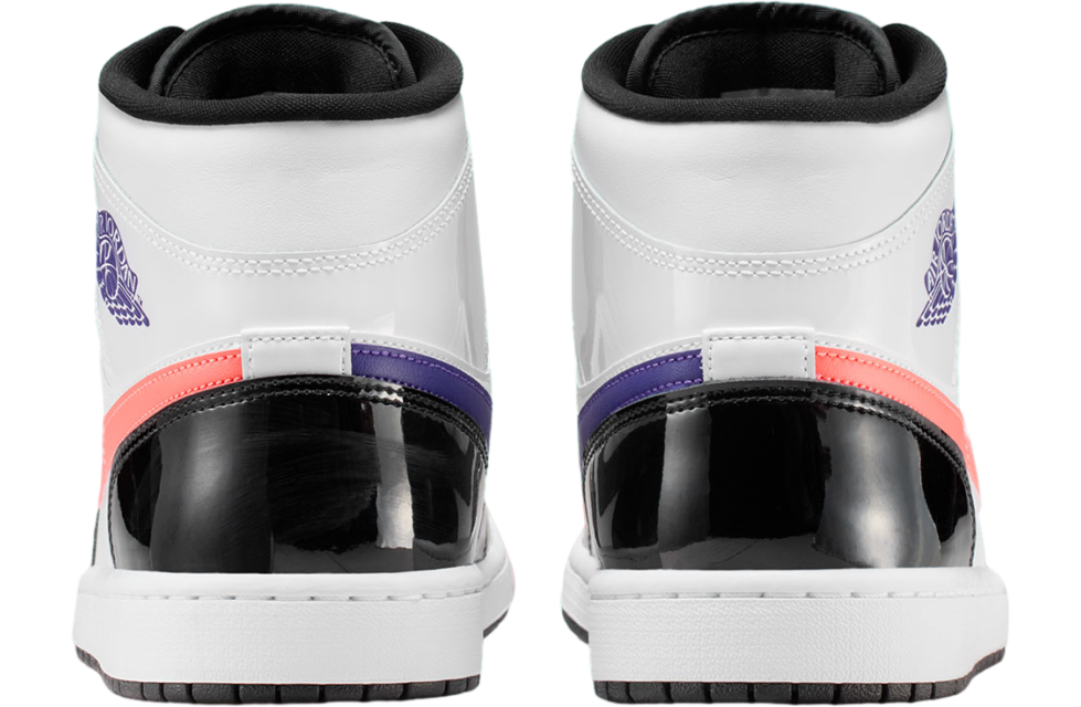 Air Jordan 1 Mid White / Court Purple / Bright Mango - Image 6