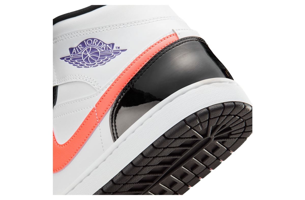 Air Jordan 1 Mid White / Court Purple / Bright Mango - Image 8