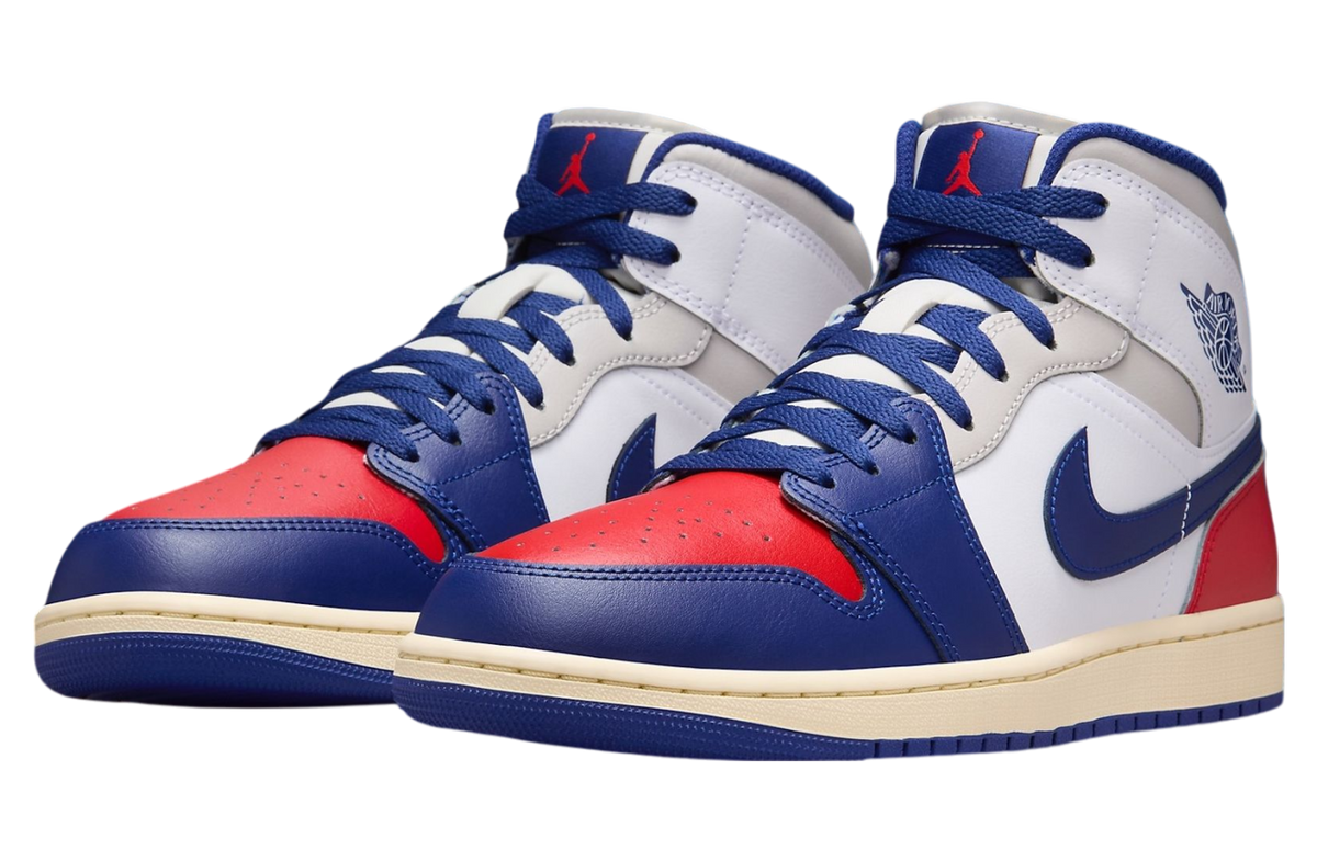 Air Jordan 1 Mid White / Deep Royal Blue - Image 2
