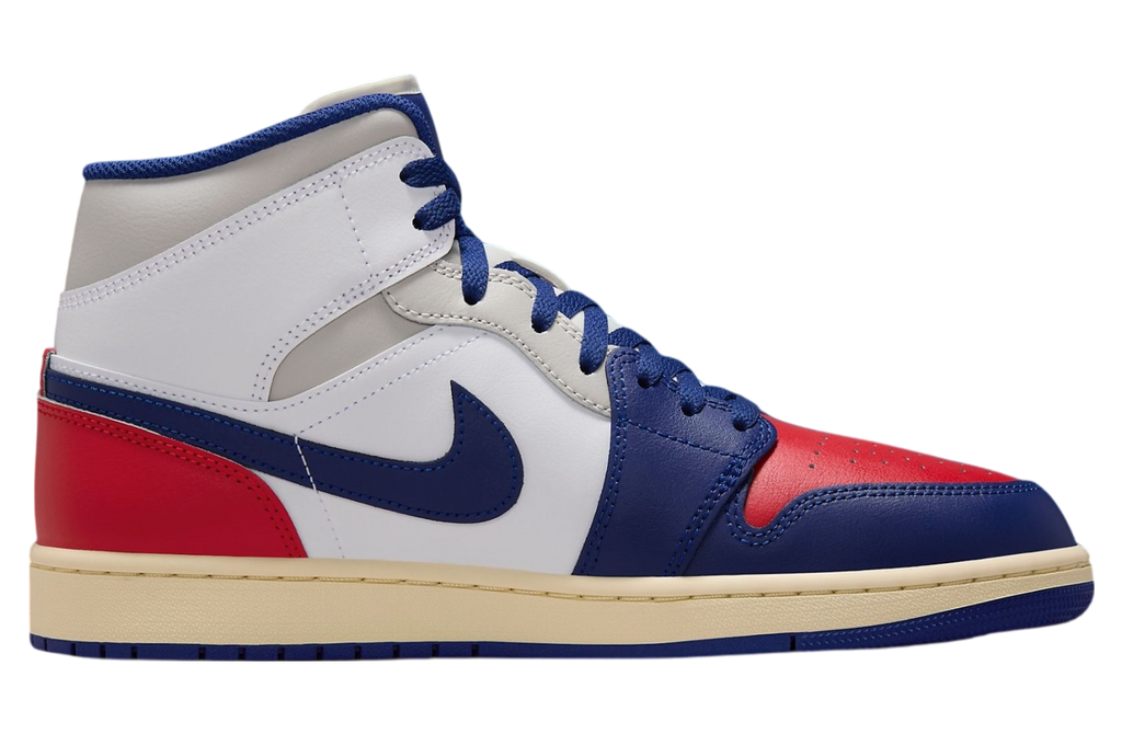 Air Jordan 1 Mid White / Deep Royal Blue - Image 3