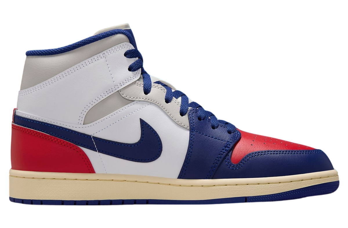 Air Jordan 1 Mid White / Deep Royal Blue - Image 3