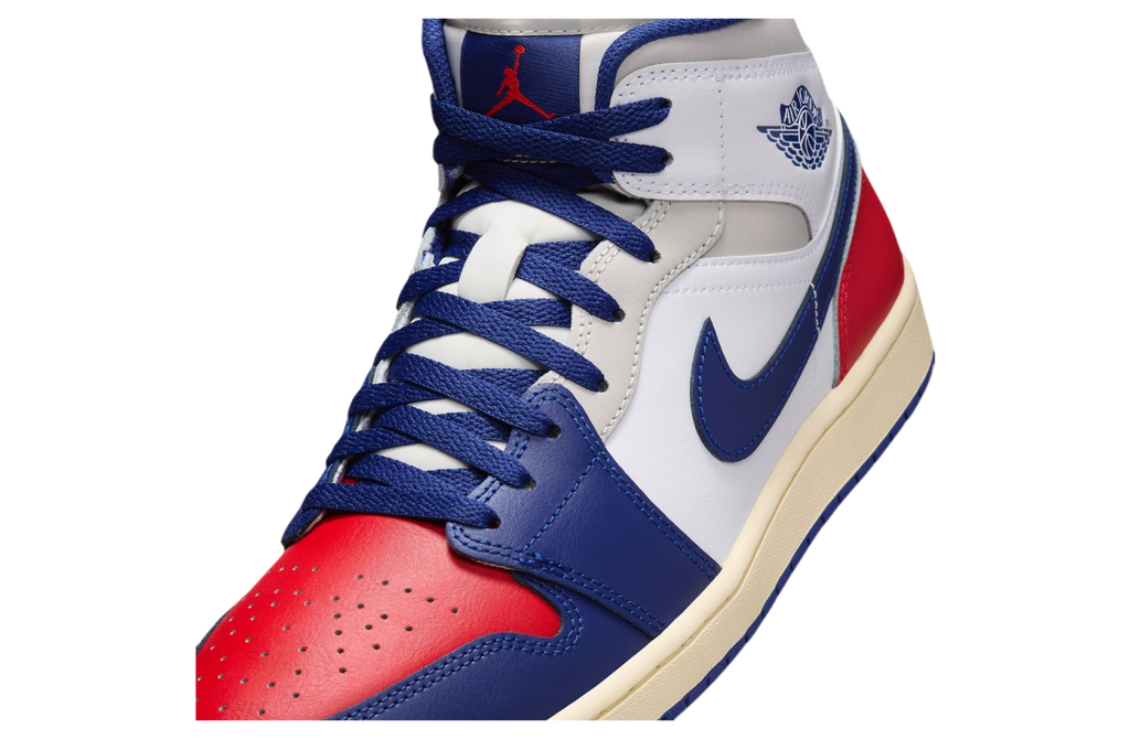 Air Jordan 1 Mid White / Deep Royal Blue - Image 7