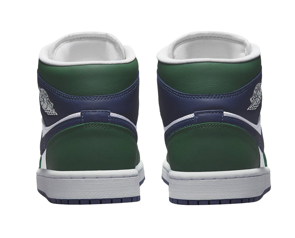Air Jordan 1 Mid White Green Navy - Image 5