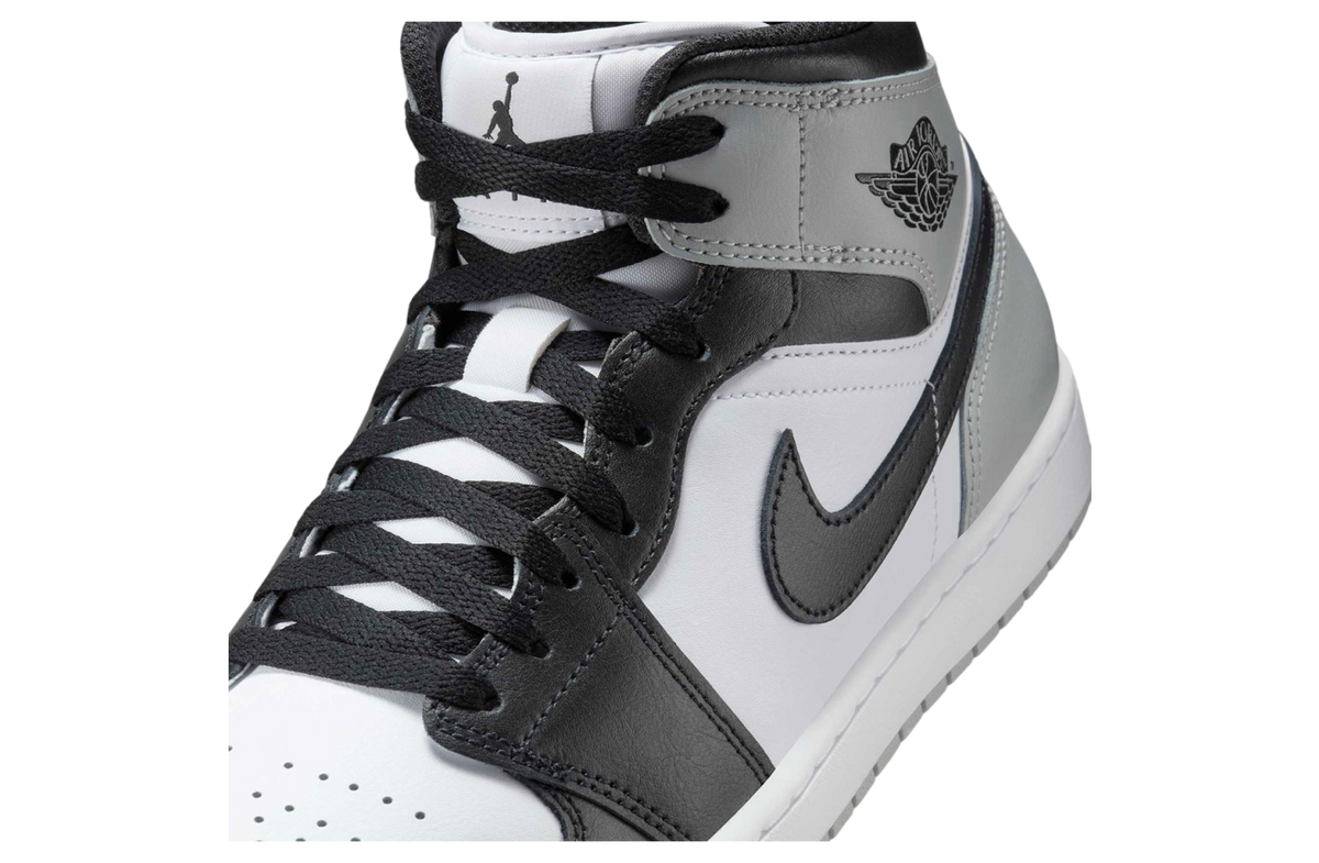 Air Jordan 1 Mid White / Light Smoke Grey - Image 6