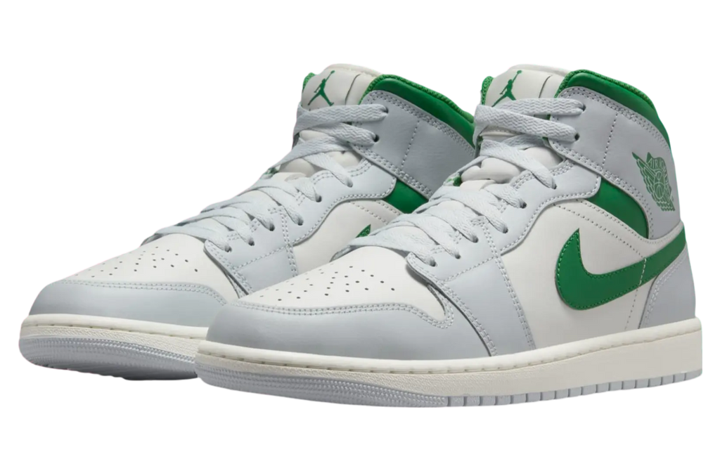 Air Jordan 1 Mid White / Lucky Green - Image 2