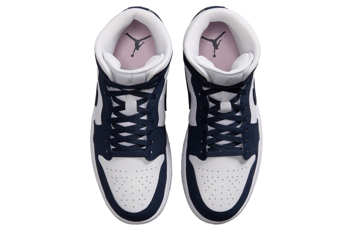 Air Jordan 1 Mid White / Obsidian - Image 5
