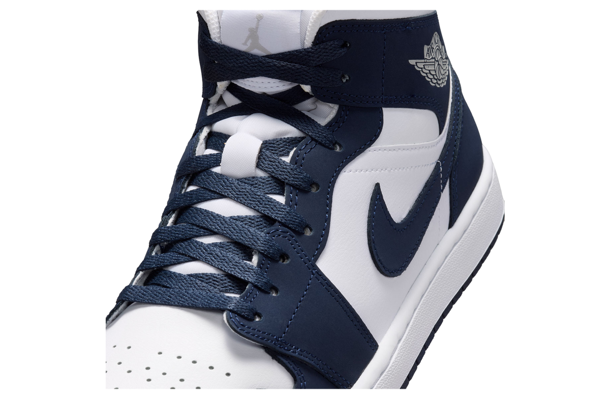 Air Jordan 1 Mid White / Obsidian - Image 7