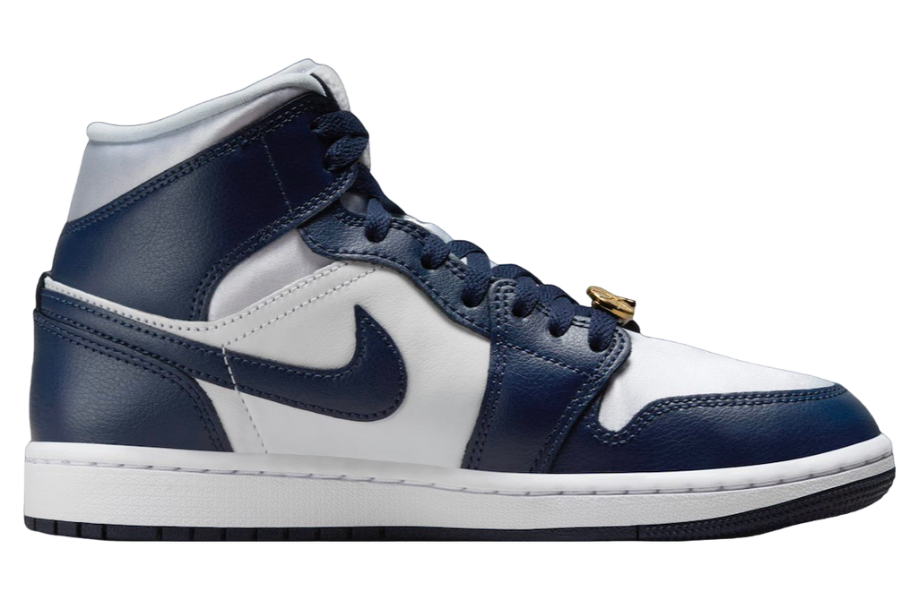 Air Jordan 1 Mid WMNS Football Grey / Midnight Navy - Image 3