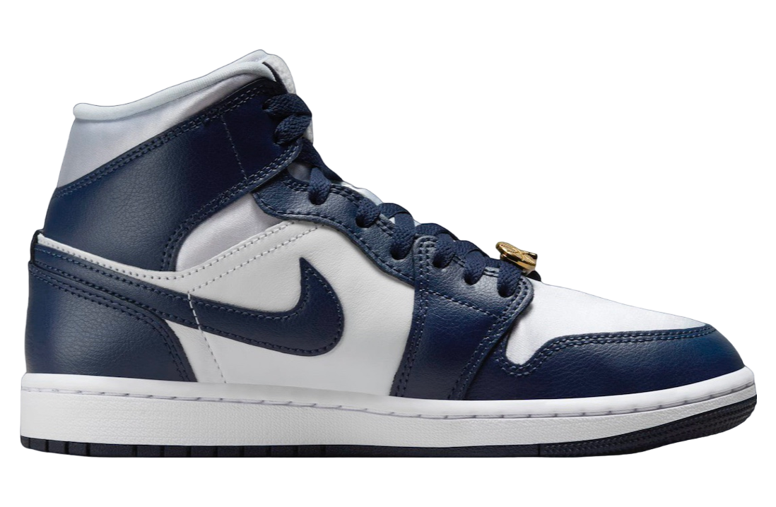 Air Jordan 1 Mid WMNS Football Grey / Midnight Navy - Image 3
