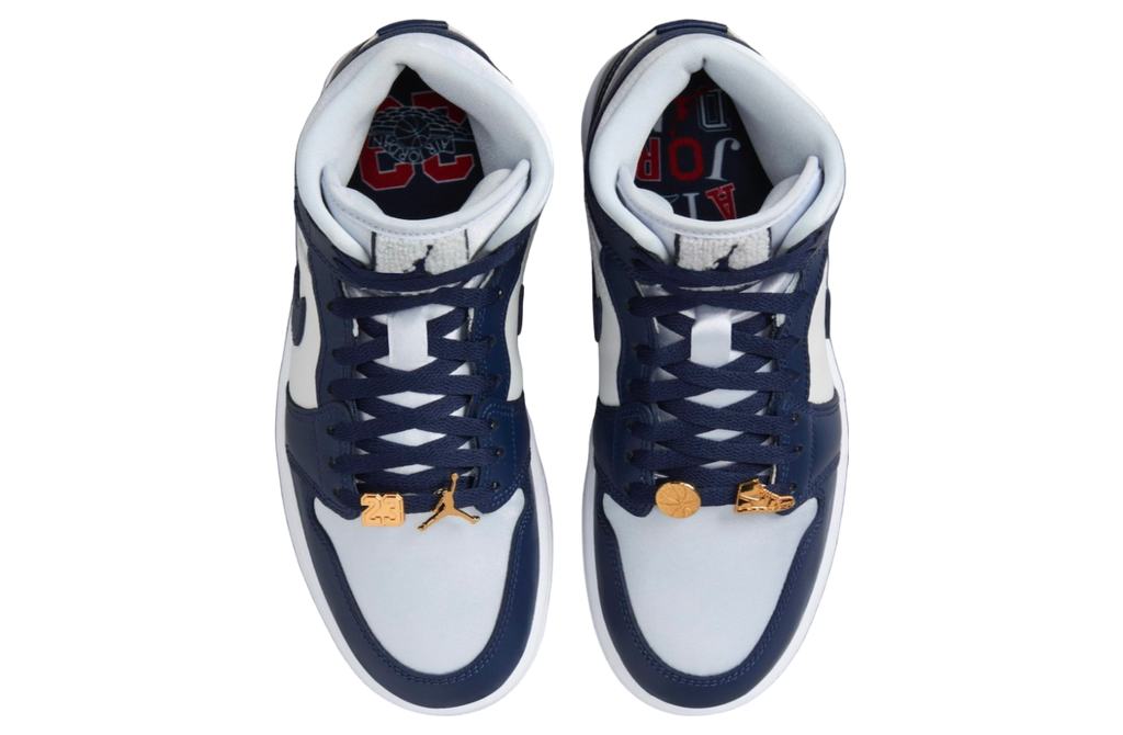 Air Jordan 1 Mid WMNS Football Grey / Midnight Navy - Image 4