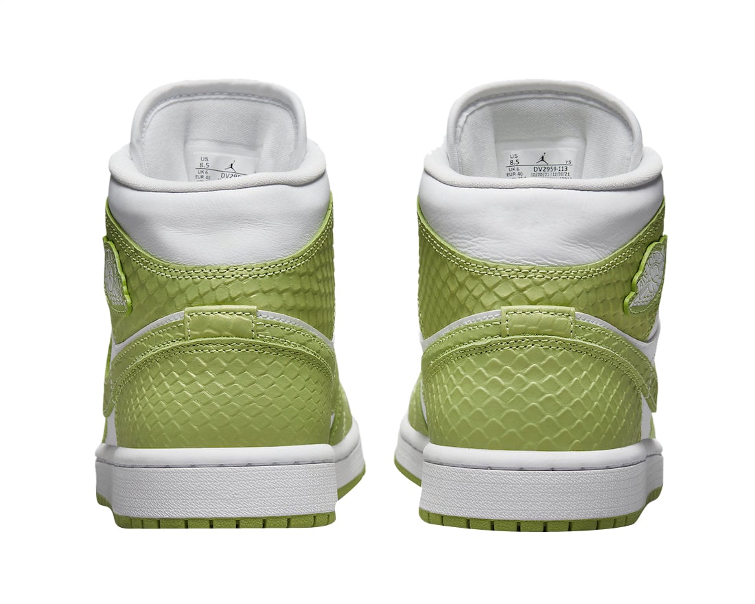 Air Jordan 1 Mid WMNS Green Python - Image 5