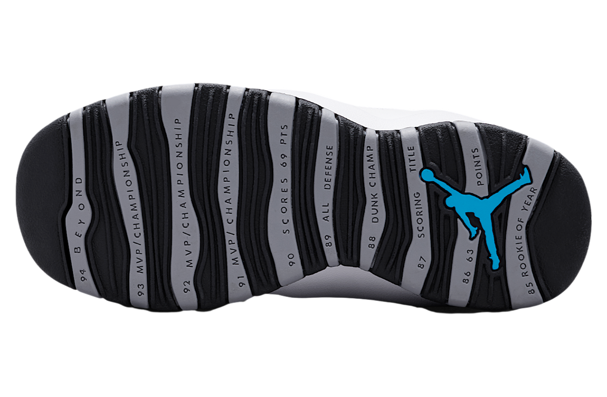 Air Jordan 10 GS White / Light Steel Grey - Image 2